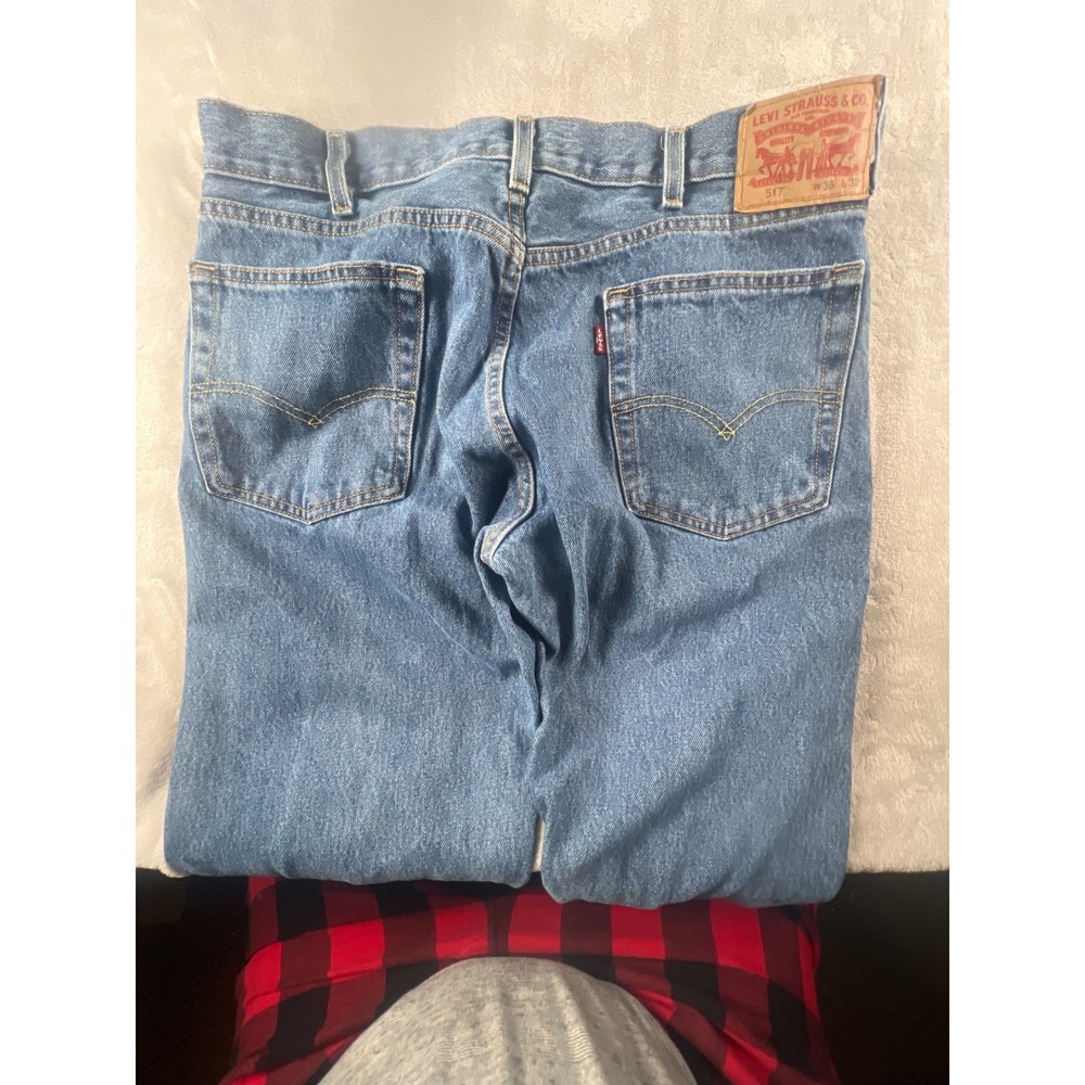 Levis 517 Mens Bootcut Jeans Blue Medium‎ Wash Denim W36 L32 00517-4891